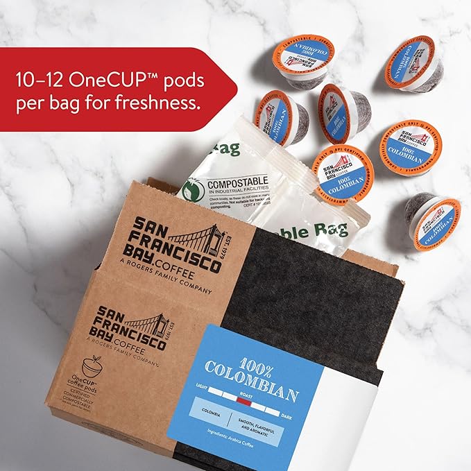 San Francisco Bay Compostable Coffee Pods - 100% Colombian (120 Ct) K Cup Compatible including Keurig 2.0 Medium Roast