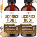 NEW AGE Licorice Root Tincture - Digestive Lung &amp Skin Support - Licorice Root Extract Liquid Drops - Vegan Sugar &amp Alcohol-Free Supplement - 4 fl oz