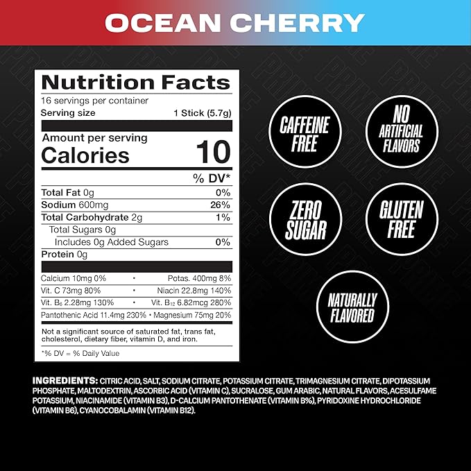 PRIME HYDRATION Berry Freeze Cherry Freeze &amp Ice Pop 12 Fl Oz Variety Sports Drinks &amp Rapid Rehydration Electrolyte Powder Sticks Ocean Cherry &amp 12 Pack Black Graffiti Squeeze Sports