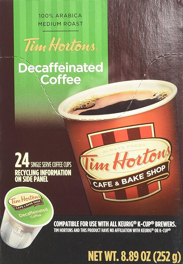 Tim Hortons Decaffeinated Single Serve Coffee Cups 96 Count (Packaging May Vary)
