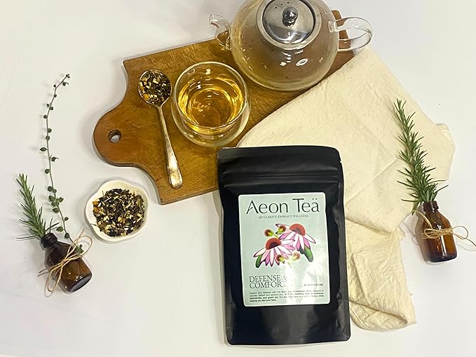 Aeon Teä Organic Elderberry and Echinacea Tea Bags (20 Count) - Herbal Tea Blend for Daily Wellness Support Antioxidant-Rich with Goji Berry &amp Green Tea Individually Wrapped