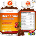 2 Pack 1500mg Berberine Gummies High Potency Berberine Supplement with Ceylon Cinnamon Gummies Turmeric Magnesium Sugar Free Non-GMO Gluten-Free - Mixed Berry Flavored 120 Gummies