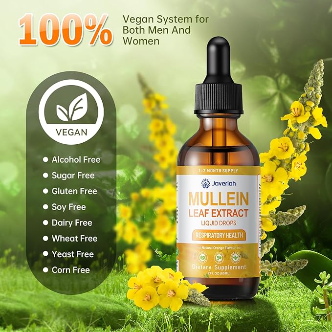 Mullein Drops for lungs Cleanse - Cordyceps marshmallow root &amp Licorice Root Extract Respiratory Herbal Supplement with Mullein Leaf extract for Immune Support &amp Bronchial Cleanse 4 Fl Oz 2