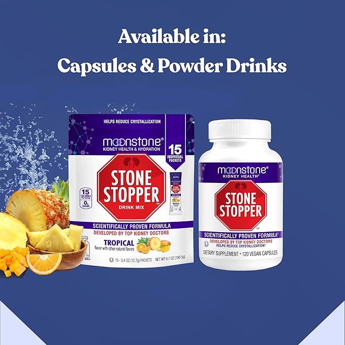Stone Stopper Drink Mix Cranberry Raspberry Kidney Stone Prevention Calcium Oxalate Protector Developed by Urologists to Improve Hydration &amp Support Kidney Health 15 Day Supply – 2 Pack