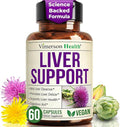 Vegan Liver Cleanse Detox &amp Repair – Herbal Liver Support Supplement w/ Silymarin Milk Thistle Zinc Dandelion Root &amp Artichoke Extract for Enzyme Support Energy &amp Healthy Digestion. 60