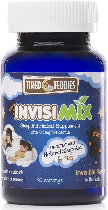 InvisiMix Low Dose Melatonin 300 mcg - Tasteless Textureless Powder Liquid Mix-in for Kids Ages 2+ 90 Servings