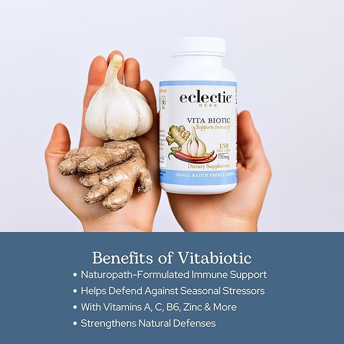 Eclectic Herb - Vitabiotic Capsules | Immune Support | Natural Herbal Multivitamin Supplement | Freeze Dried Organic Non-GMO Vegan Whole Herb (150 CT | 750 mg)