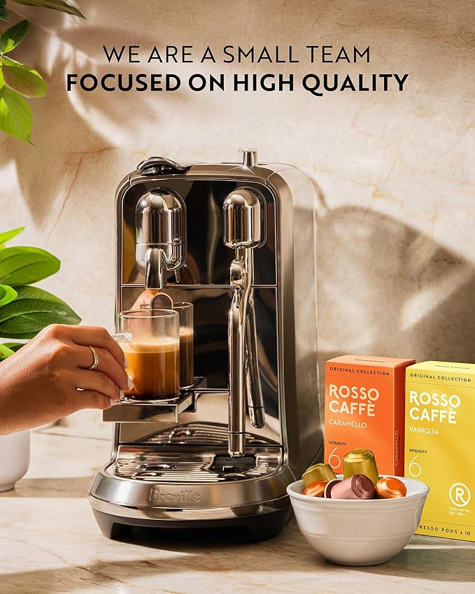 ROSSO CAFFÈ 120 Espresso Coffee Pods for Nespresso Original Machines - Value Pack of Premium Flavored Capsules 3 Rich and Balanced Desert Coffees (Vanilla Crème Brulee Caramel)