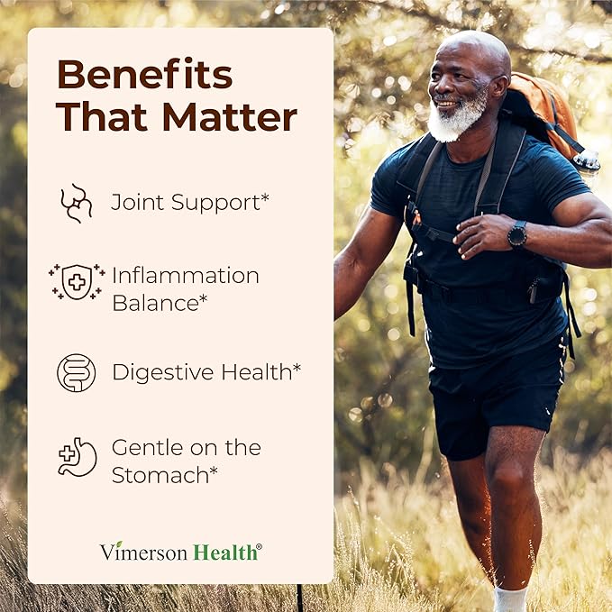 Boswellia Serrata Turmeric Supplement for Joint Support &amp Inflammation Balance – Turmeric Boswellia Supplement with Ginger &amp Black Pepper Extract for Enhanced Absorption – Non-GMO - 120 Capsul