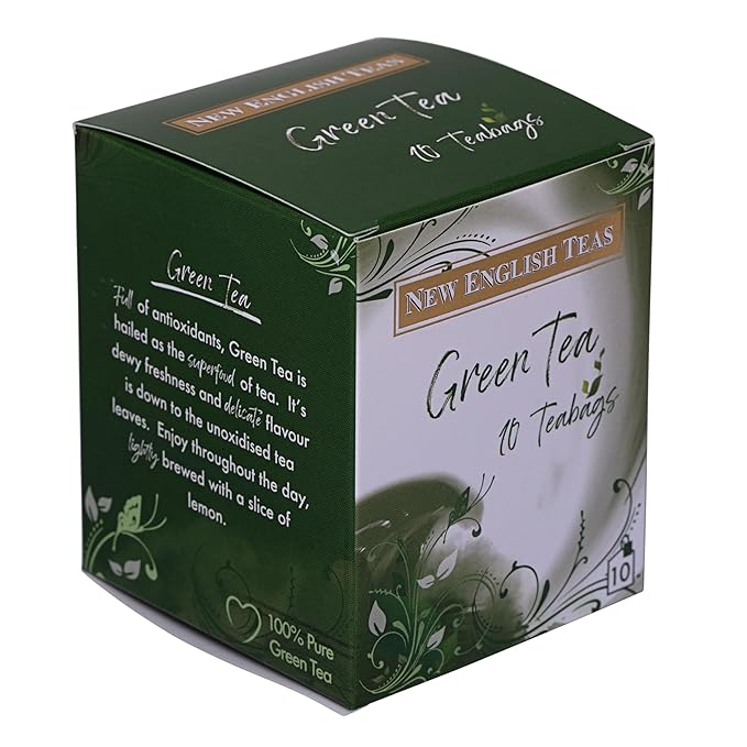 New English Teas Fruit &amp Herbal Tea 120 Teabags 12 Packs of 10 Individually Wrapped Tea Bags Naturally Caffeine Free (Green)