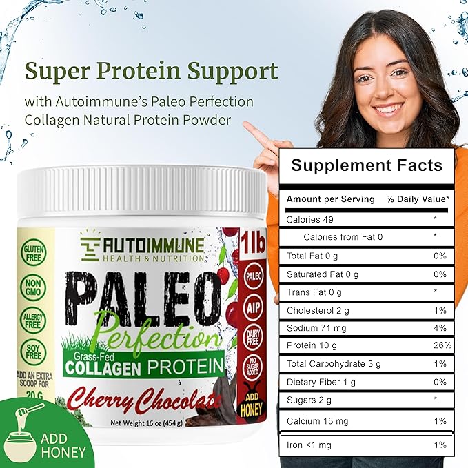 Collagen Protein Powder Without Stevia - Non GMO Collagen Powder for Women with Carrot Broccoli Apple Fiber - Paleo Keto 300g Grass Fed Beef Protein Powder &amp Superfood Blend by Autoimmune