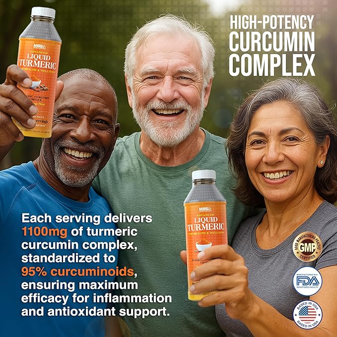 Advanced Liquid Turmeric – High Absorption Curcumin with Black Pepper &amp Vitamin D3 for Maximum Bioavailability – Joint Inflammation &amp Immune Support – 20 fl oz