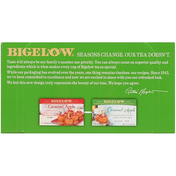 Bigelow Caramel Apple Black Tea Bags 18 Teabags (Pack of 6) Caffeinated Black Tea 108 Tea Bags Total