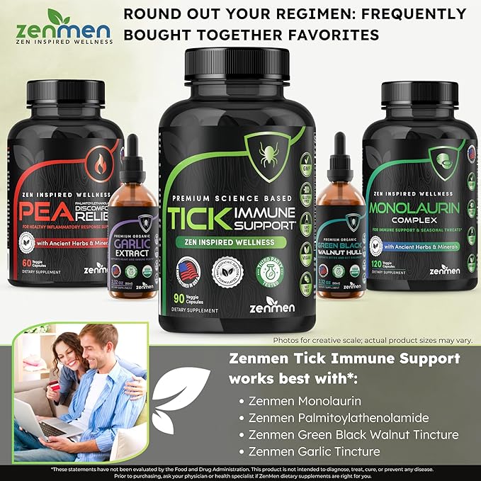 Zenmen Daily Tick Guard - Supports Your Defenses Before Outdoors Exposure - Tick Immune Support 3 Bottles