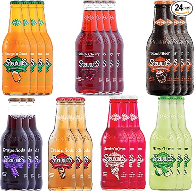 Stewart's - Soda Variety Pack - 12 oz (24 Glass Bottles)