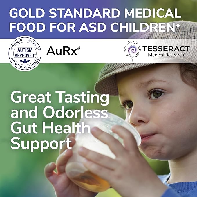 AuRx Autism Spectrum Medical Food Powder to Support Gut Health Stabilized Butyric Acid Supplement in a Palatable-Tasting Powder for ASD Children Hypoallergenic 2 Ounces