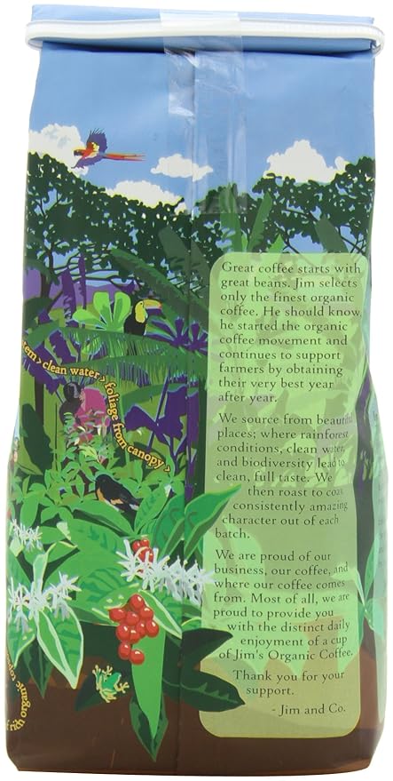 Jim's Organic Coffee Colombian Ground Coffee 12-Ounce