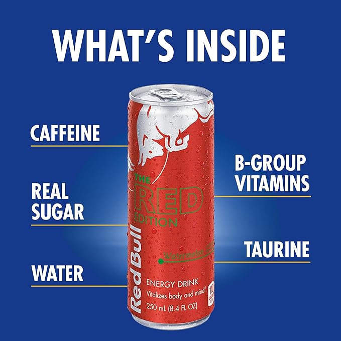 Red Bull Energy Drink Variety Pack Red Bull Sugarfree and Red Edition and Energy Drinks 8.4 Fl Oz 12 Cans (Pack of 2)