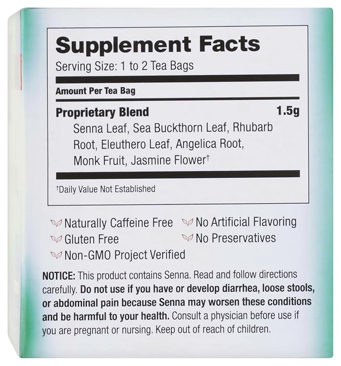 Bravo Tea Colon Cleansing Herbal Tea Naturally Caffeine Free 100% Natural No Artificial Flavors or Preservatives Vegan Gluten Free &amp Non-GMO 20 Tea Bags (Pack of 6)