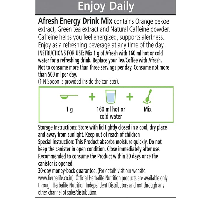 Herbalife Afresh Energy Drink Mix - 50 Gram (Lemon)
