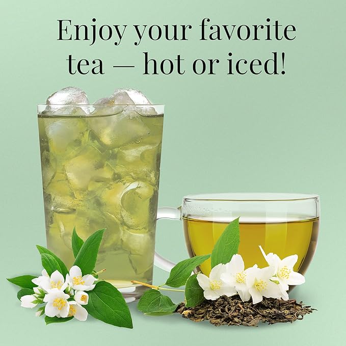The Republic of Tea Jasmine Jazz Green Full-Leaf Loose Tea | 3.0 Ounce Refill Bag | Steeps 50 Cups