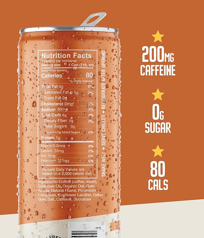 Loco Coffee Churro Latte 11 Ounce Can 12 Count | Zero Sugar 200mg Caffeine | Gluten Free and Dairy Free | Low Calorie Iced Coffee