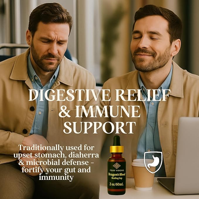 Four Visions Sangre de Drago (Dragon’s Blood) Liquid Extract – Wildcrafted Amazonian Sap for Skin Gut &amp Antioxidant Support – Sangre de Grado Organic Herbal Tincture