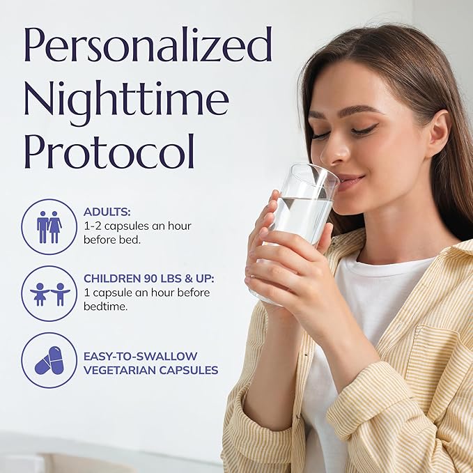 Neurobiologix Neuro Night Essentials Calming Nighttime Formula with GABA L-Theanine Valerian Root &amp Magnesium Supports Relaxation Emotional Balance &amp Wind-Down Routine 60 Vegetarian Capsule