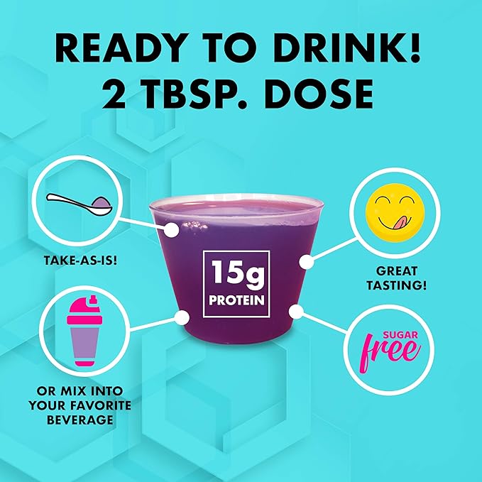 LPS Liquid Collagen &amp Whey Protein Supplement - Non-GMO Drink Sugar-Free - Promotes Healthy Skin &amp Hair for Men &amp Women Neutral Single Serve (25 Packets)