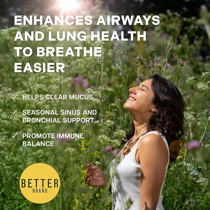 Betterbrand BetterLungs Lung Support Supplement with NAC Mullein Leaf for Smokers Respiratory Health Formula with Elderberry Vitamin D Ginseng Reishi Mushroom - 60 Capsules - Pack of 2