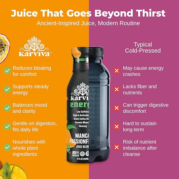 Karviva Juice Cleanse For Women's Health &amp Hormonal Balance | Ancient Remedies For Weight Control Energy Boost Skin Health | Detox Energy Collagen Boost and Destress | TCM-Inspired Relief | N