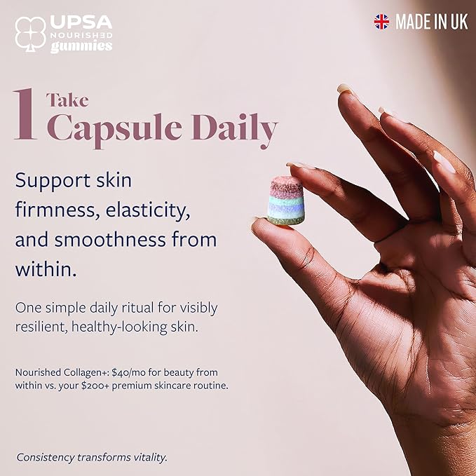 Nourished Collagen Skin Lift 30ct – Ovoderm® Egg Membrane Complex with Vitamin C Zinc &amp Selenium – Sugar-Free Vegetarian Capsules – Plastic-Free Biodegradable Packaging