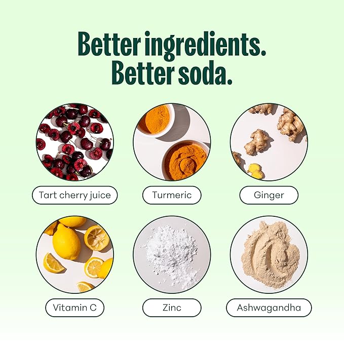 NOOMA - Daily Wellness Soda - Low Calorie &amp Low Sugar Healthy Soda - Organic &amp No Sucralose or Aspartame - Supports Muscle Recovery &amp Immune System - Vegan - Coconut Lime - 12 Pack (12oz e