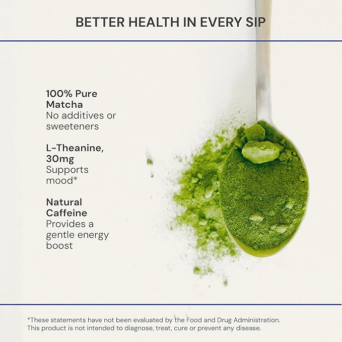 Blueprint Bryan Johnson Matcha Powder – Ceremonial Grade Japanese Matcha – Green Tea for Energy &amp Focus – Natural Caffeine Antioxidant-Rich – 30mg L-Theanine- 30 Servings