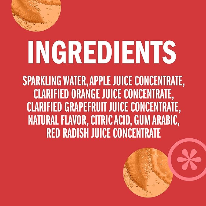 IZZE Sparkling Water Juice Beverage Blend Grapefruit No Sugar Added 8.4 FL OZ 24 Cans