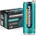 All Phenoms Daily+ Sparkling Organic Prebiotic &amp Probiotic Drink - Adaptogen Mushroom Blend (475mg of Lions Mane Reishi &amp Cordyceps) Vitamin C D3 Zinc - Berry Mint 12 Pack