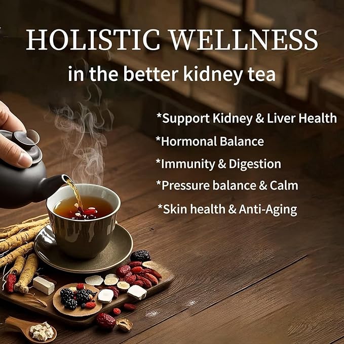 20 Pack Ginseng Kidney Tea-Ginseng Six Treasure teaEight Natrual Herbs Blend MulberryWolfberry-Traditional Chinese Herbal Kidney Tea Formula for Men &amp Women100% Plant Base(300g/Bag)