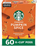 Starbucks K-Cup Coffee Pods Pumpkin Spice Naturally Flavored Coffee for Keurig Brewers 100% Arabica Limited Edition 6 Boxes (60 Pods Total)