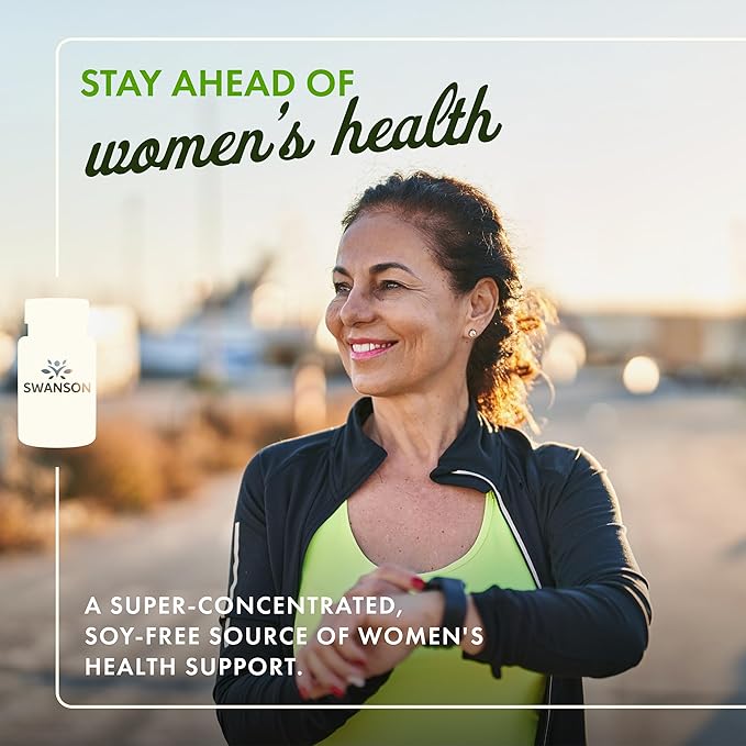 Swanson Soy-Free Genistein Plant-Based Supplement for Women Seeking Hormonal Balance Bone and Cardiovascular Support - 125 mg (60 Vegan Capsules)