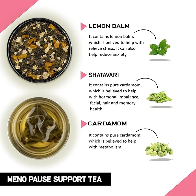 TEACURRY Meno Pause Tea (1 Month Pack 30 Tea Bags) - Help in Women Wellness Manage Meno Pause Symptoms - Sweet &amp Earthy Taste