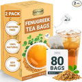LeafLea 80 Premium Fenugreek Tea Bags Natural Fenugreek Seed for Toasty Flavor &amp Sweet Aroma Fenogreco Tea with Gentle Warmth Caffeine-Free Sugar-Free Vegan Individually Wrapped for Freshnes