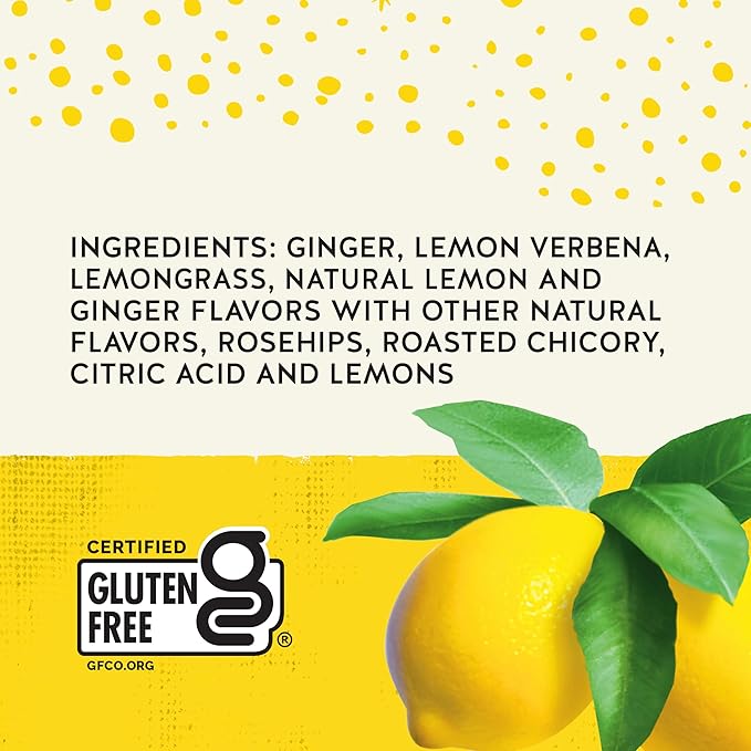 Celestial Seasonings Jammin' Lemon Ginger Herbal Tea Caffeine Free 20 Tea Bags Box (Pack of 6)