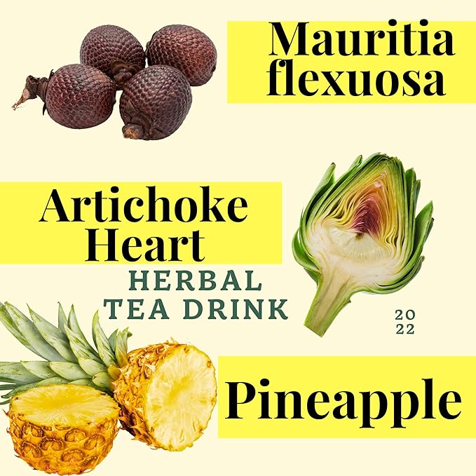Pinalim Plus Tea Enhanced with Aguaje Peruano and Artichoke Heart la formula Original de Pinalim Mas Aguaje y Corazon de Alcachofa Mas Fuerte Healthy Antioxidant Formula Caffeine Free All Natural Cle