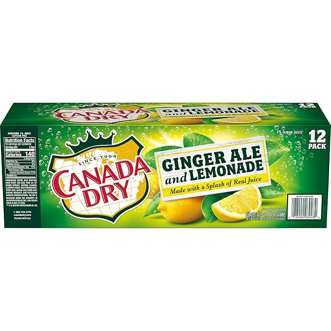 Canada Dry Ginger Ale and Lemonade 12 fl oz cans (pack of 12)