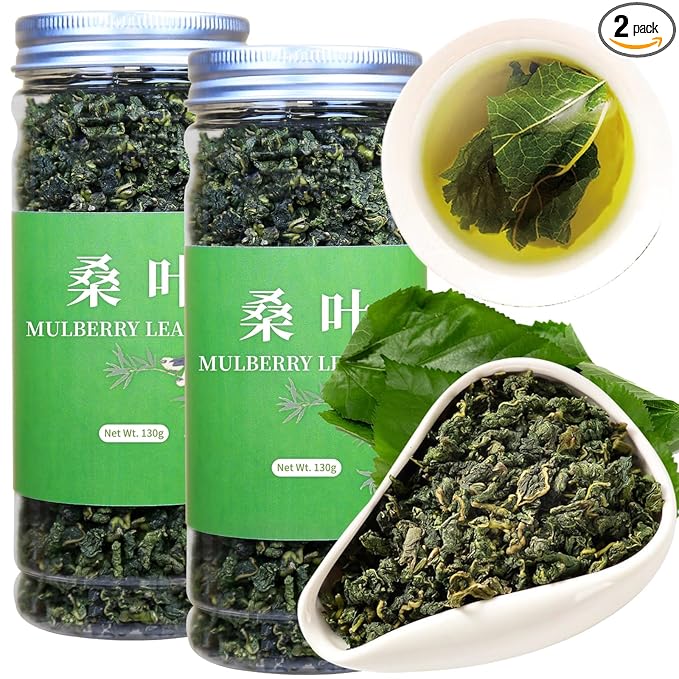 Wanhua Hall Mulberry Leaf Tea Mulberry Tea Loose Leaf 9.17oz/260g Fresh Taste Dried Sang Ye Loose Leaf Herbal Tea Caffeine Free 桑叶茶 桑叶 霜桑叶
