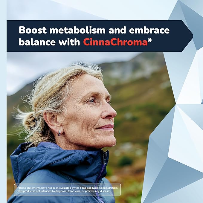 CinnaChroma Capsules - Cinnamon Supplements with 10:1 Extract Chromium Vanadium Selenium Vitamin D3 &amp K2 - Natural Sugar Blocker - 30 Capsules 1 Month Supply