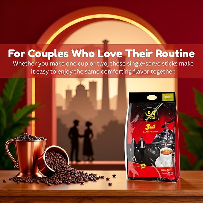 Trung Nguyen G7 3-in-1 Instant Premium Vietnamese Coffee 100 Servings Sticks x16g Beverage Vietnam Origin (1 Pack)