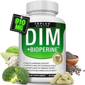 Dim Supplement 910 mg Plus BioPerine Complex - Diindolylmethane to Support Hormone Balance and Estrogen Metabolism Helps with Menopause Acne PCOS Better Skin Bodybuilding for Men Women 60 Capsules