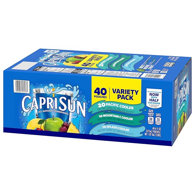 Caprisun Juice Variety Pouches Coolers Pack as Original 40 Count