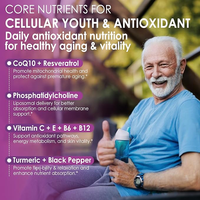 Melatonin 100mg for Antioxidant &amp Cognitive Health Ultra High Dose Melatonin with CoQ10 Turmeric Trans-Resveratrol Vitamin B12 C E for Brain Anti-Aging Cellular Repair and Energy 75 Softgels